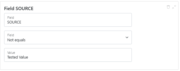 General filter not equals