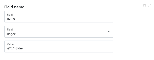 General filter regular expression