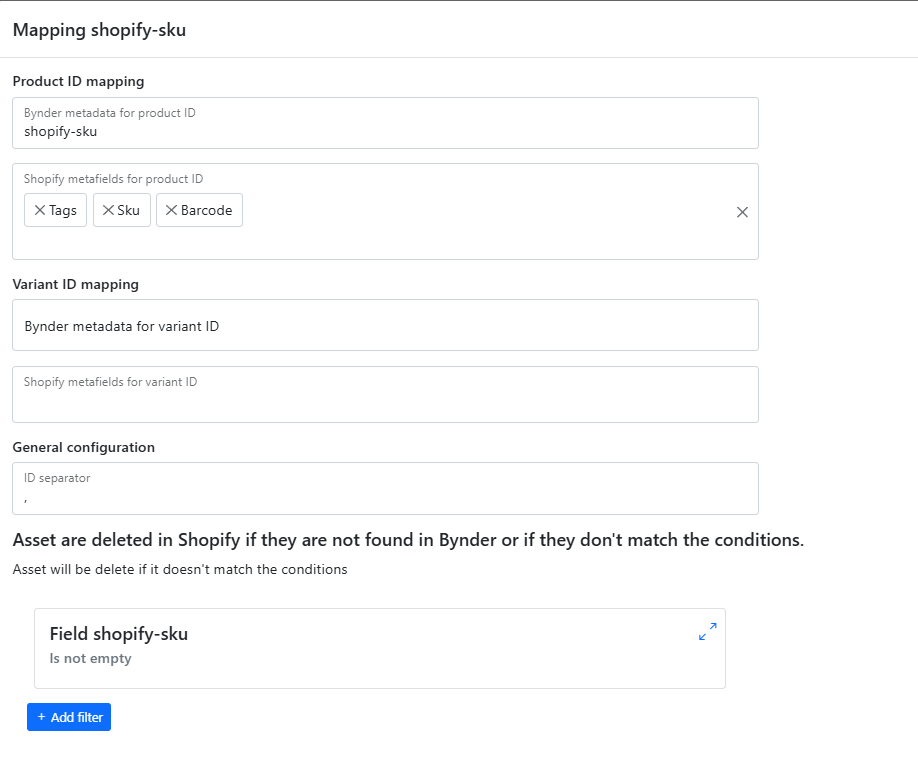 Delete configuration